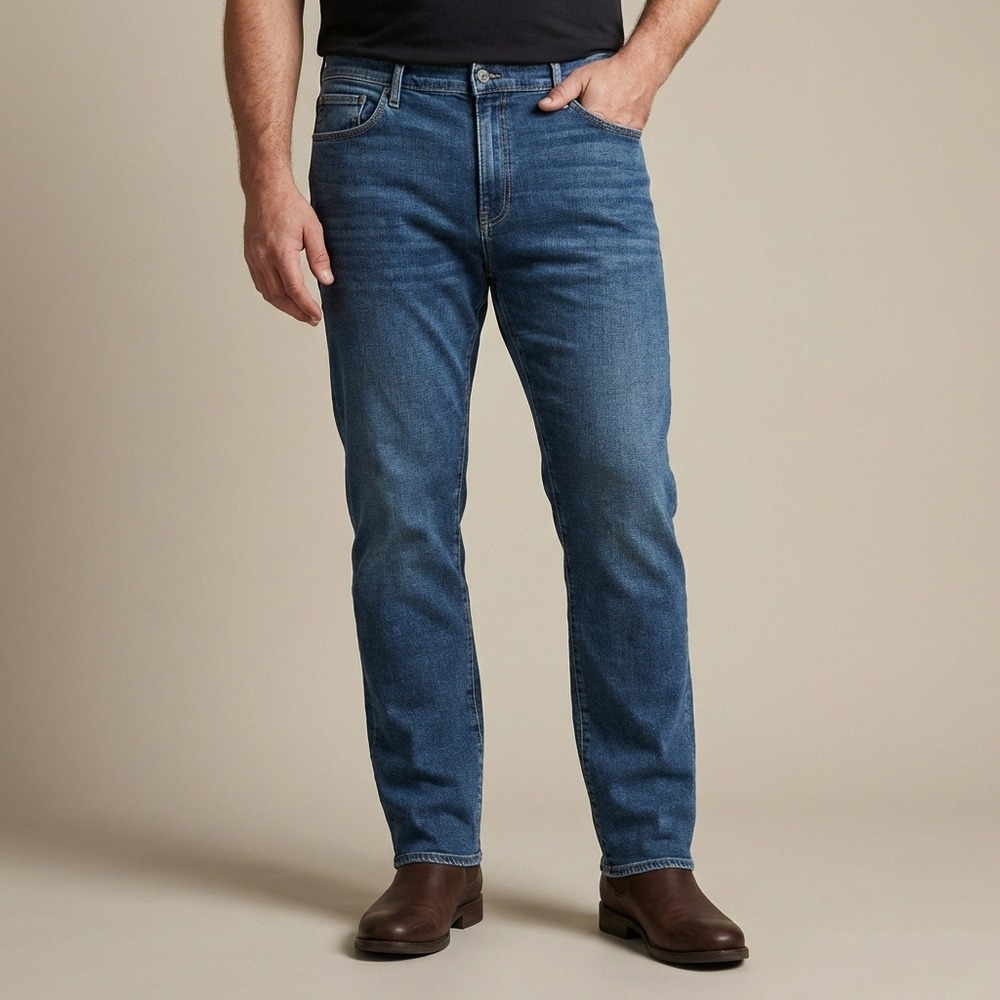 Flint and Tinder Straight Fit Jeans Mens 38x34 Medium‎ Wash Blue Made in USA